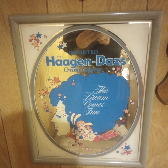Vintage Peter Max Style Haagen-Dazs Cream Liqueur Advertising Mirror, - Picture 4 of 5